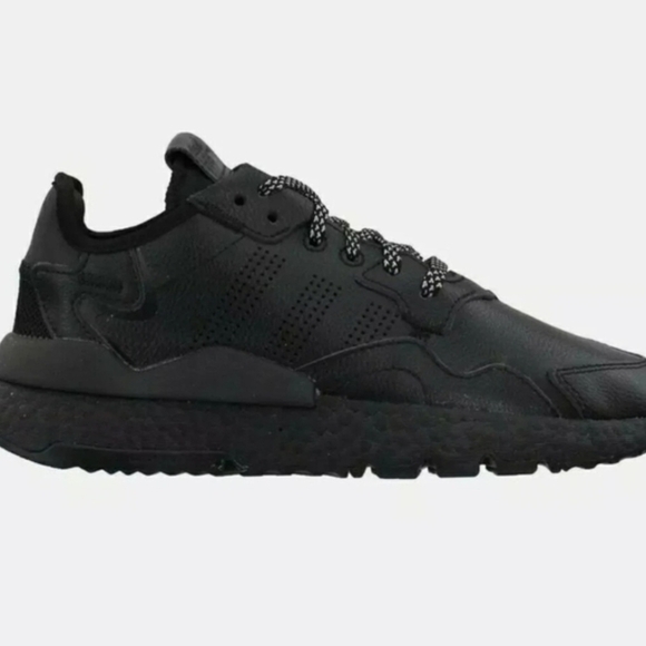 adidas Shoes - Adidas Nite Jogger Casual All Black Sneakers Size 6Y = Women's Size 7.5 (EG5837)